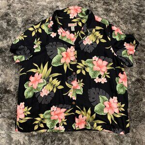 Jamaica Bay 100% Rayon Floral Pattern Hawaiian Short Sleeved Shirt Mens XXL.